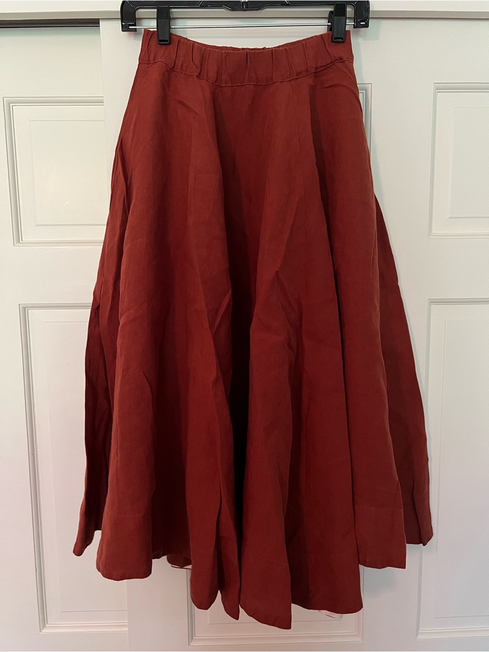 Son de Flor Classic – Full-Circle Linen Midi Skirt- Size XS